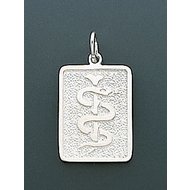14K WHITE GOLD SQUARE MEDICAL PENDANT