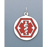 STERLING SILVER ENAMELED MEDICAL ID PENDANT