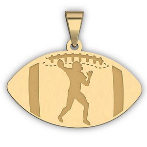 Footballl w  Quarterback Silhouette Medal
