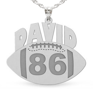 Custom Football Charm or Pendant w  Name   Number