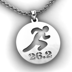 Running or Jogging silhouette Cut Out Pendant with Name