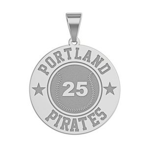 Personalized Baseball Team   Number Round Disc Pendant or Charm