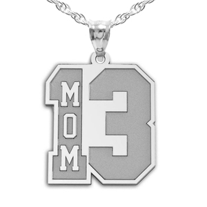 Mom s Jersey Number Charm or Pendant