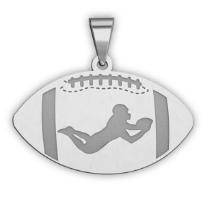 Footballl w  Player Diving Silhouette Medal