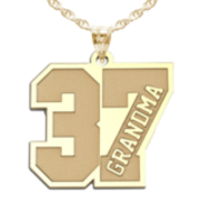 Grandma s Jersey Number Charm or Pendant