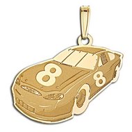 Custom Racecar Charm or Pendant w/Number