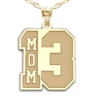 Mom s Jersey Number Charm or Pendant
