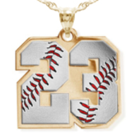 Color Enameled Baseball Number Charm or Pendant with 2 Digits
