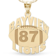 Custom Team Football Charm with Number