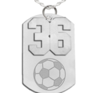 Soccer Dog Tag with Number Pendant Swivel