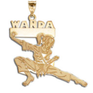 Custom Martial Arts Female Charm or Pendant