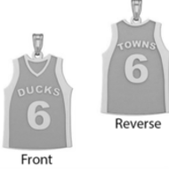 Basketball Jersey Pendant w/ Name & Number