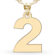Single Digit High Polished Number Charm or  Pendant