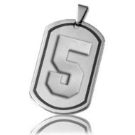 Stainless Steel Sports Number Dog Tag Pendant with Immerse Plating