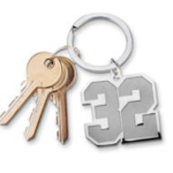 "New" Jersey Single Number Keychain with one Digit