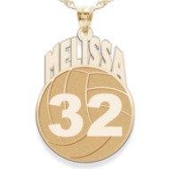 Custom Volleyball Pendant w/ Name & Number
