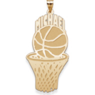 Custom Basketball Charm or Pendant with Name on Top