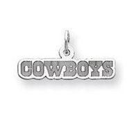 14K White Gold Dallas Cowboys Med Satin Cowboys Charm