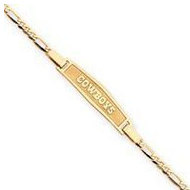 14K Dallas Cowboys Med Satin Id Bracelet Cowboys Anchor Link