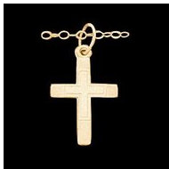 14K Yellow Gold Children's Etched Cross Pendant