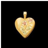 14K Yellow Gold Children's Tri-Color Heart Locket