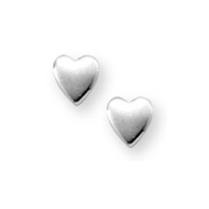 Sterling Silver Children s  Plain Heart   Post Earrings