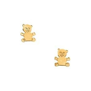 14K Yellow Gold Children s Teddy Bear Earring