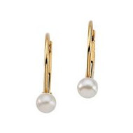 14K Yellow Gold Children's Cultured Pearl Earring
