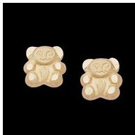 14K Yellow Gold Children's Teddy Bear Earring
