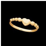 14K Yellow Gold Children's Beaded Heart Ring