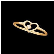 14K Yellow Gold Children's Open Heart W/Diamond ring
