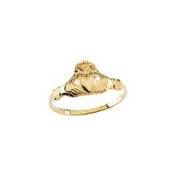14K Yellow Gold Claddagh Ring