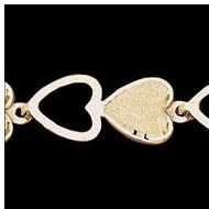 14K Yellow Gold Heart Bracelet