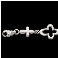 Sterling Silver Freeform & Outline Cross cross bracelet