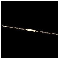 14K Yellow Gold Teen Rectangle I.D.Figaro Bracelet
