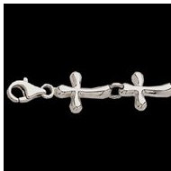 Sterling Silver Freeform Cross cross bracelet
