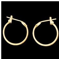 14K Yellow Gold Teen Hoop Earring