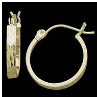 14K Yellow Gold Teen Hoop Earring