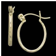 14K Yellow Gold Teen Hoop Earring