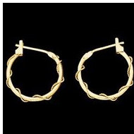 14K Yellow Gold Teen Braided Hoop Earring