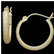 14K Yellow Gold Teen Hoop Earring