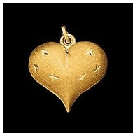 14K Yellow Gold Teen Puffed Heart Pendant
