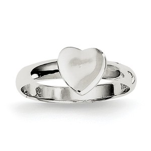 Sterling Silver Polished Heart Children s Ring