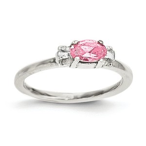 Sterling Silver Pink CZ Children s Ring