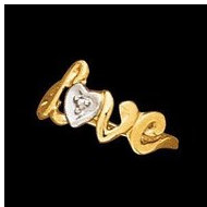 14K Yellow Gold Teen Love Ring