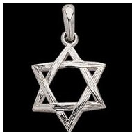 Sterling Silver Teen Large Domed Star Of David Pendant
