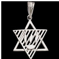 Sterling Silver Teen Ribbed Star Of David Pendant