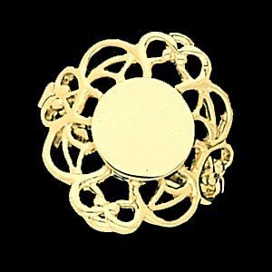 14K Gold Women s Oval Signet Ring with Filigree Design