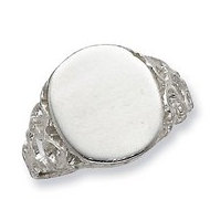 Sterling Silver Round Signet Ring
