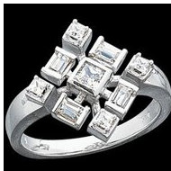 14K White Gold Right Hand Diamond Ring